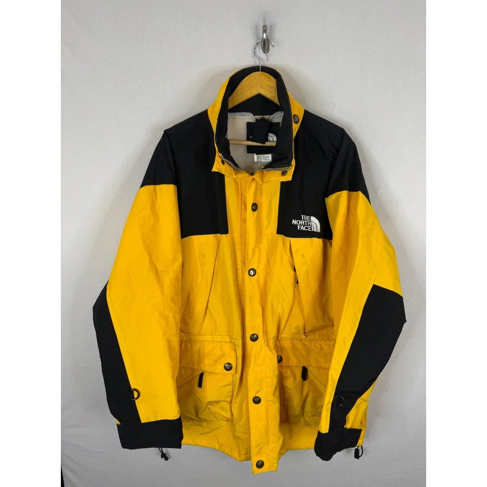 90s The North Face Mountain Light Gore-Tex Jacket Yellow Black Vintage Mens XL